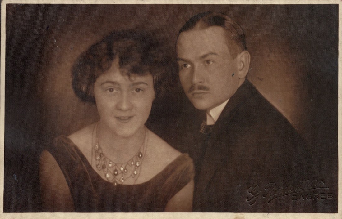 His parents, a studio portrait made in Zagreb